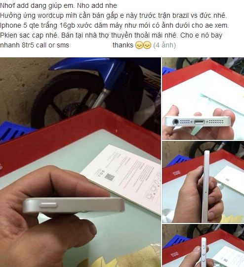 Một trong nhiều topic rao bán iPhone trên mạng.