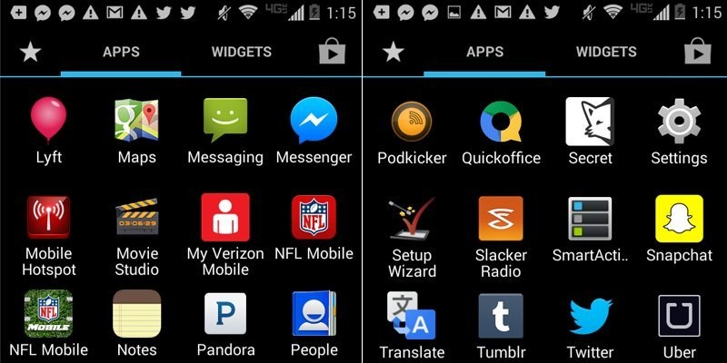 Điện thoại Android không “ép” người dùng phải để tất cả các ứng dụng đã tải về lên màn hình chính như đối với iPhone.