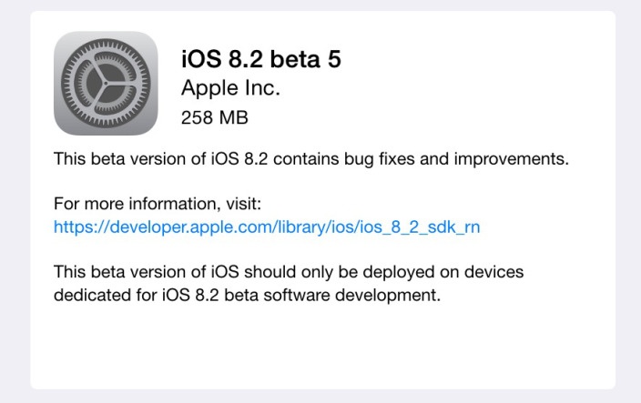 Apple ra ban thu nghiem iOS 8.2 beta 5 hinh anh