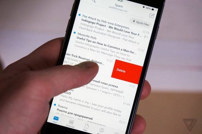 Giới công nghệ nhận xét, Outlook là ứng dụng Email tốt nhất trên iPhone.