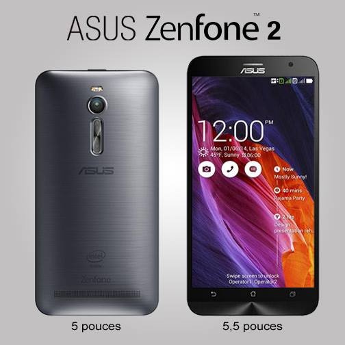 Hình ảnh Zenfone 2 phiên bản 5 inch và 5,5 inch trên Facebook của Asus tại Pháp.