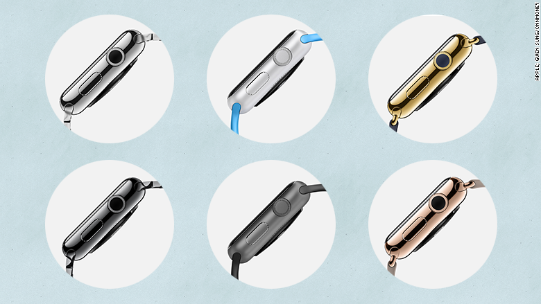 3. Màu sắc đa dạng Với phiên bản thường, Apple Watch cho người dùng sự lựa chọn giữa màu trắng sáng và đen. Phiên bản Sport có màu bạc và xám như trên iPhone 6. Riêng Apple Watch Edition chỉ tung ra bản vàng và vàng hồng.