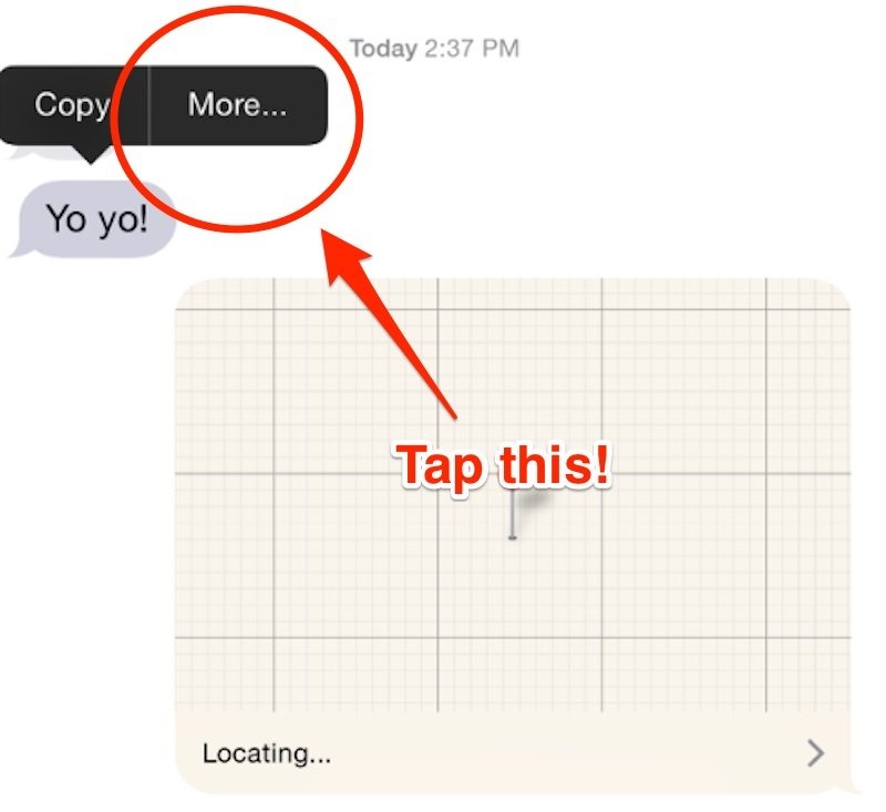 Chuyển tiếp Tin nhắn Văn bản đến người dùng khác. Chỉ cần nhấp đúp vào văn bản cần chuyển và chạm vào Thêm… sau đó chọn liên hệ cần chuyển tiếp tin nhắn.