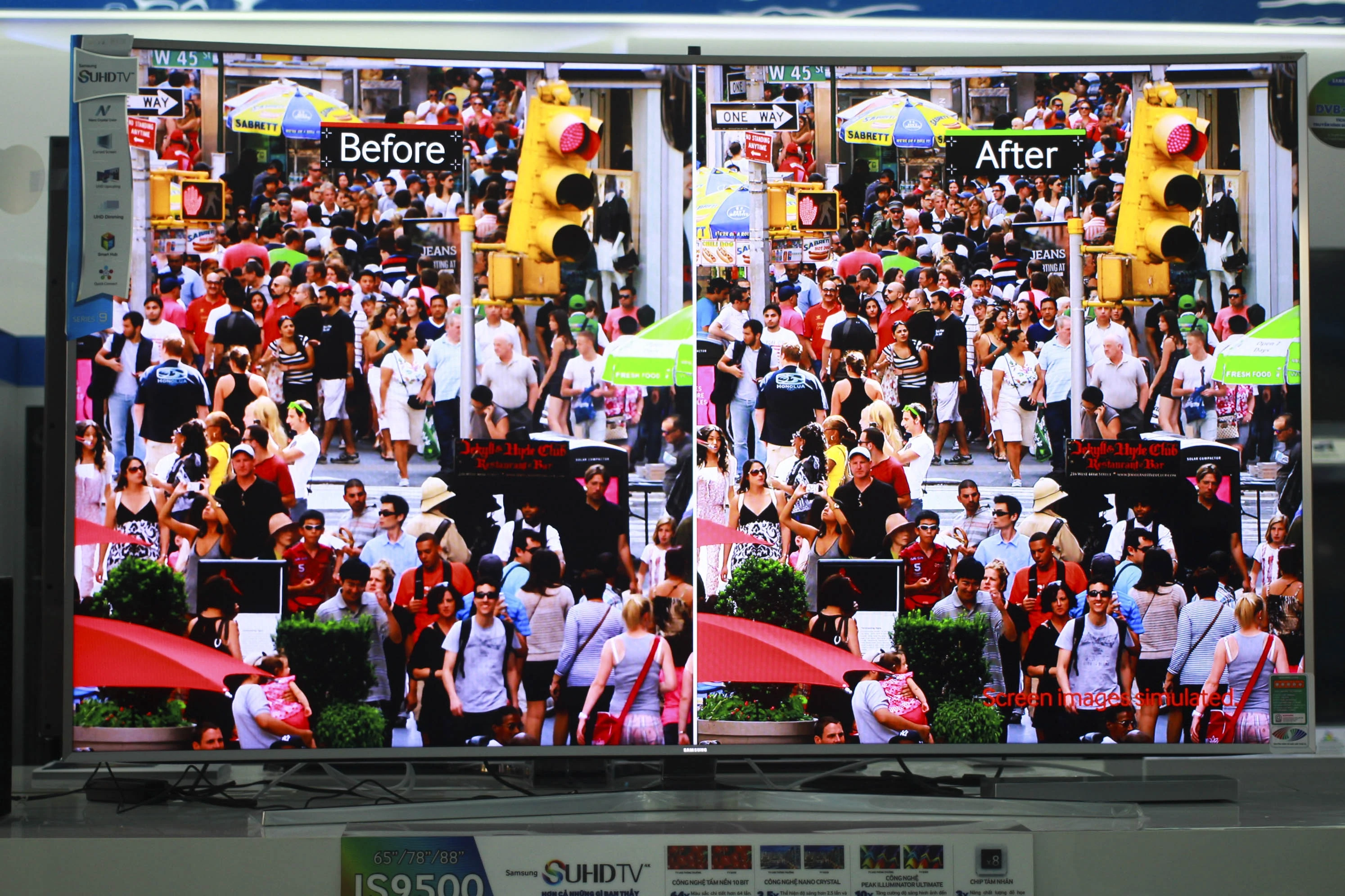 Samsung chính thức bán ra thị trường Việt Nam bộ ba TV SUHD mới nhất. Trong đó, JS9500 là model cao cấp nhất với kích thước lần lượt là 65, 68 và 88 inch. Phiên bản cao cấp nhất có giá lên đến 400 triệu. Đây là mẫu SUHD TV 78 inch, giá 210 triệu đồng. Phiên bản có kích thước tầm trung, phù hợp với không gian gia đình.