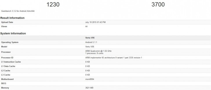 Cấu hình cao cấp của V06. Ảnh: GSM Arena.