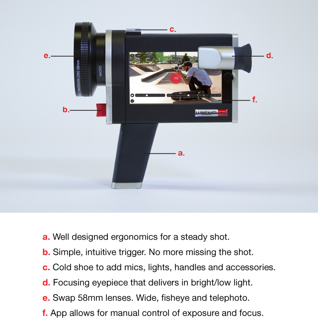 Các bộ phận của Lumentani CS1, thiết bị được thiết kế giúp người dùng dễ dàng thay ống kính tùy theo mục đích sử dụng. Ảnh:  Kickstarter.