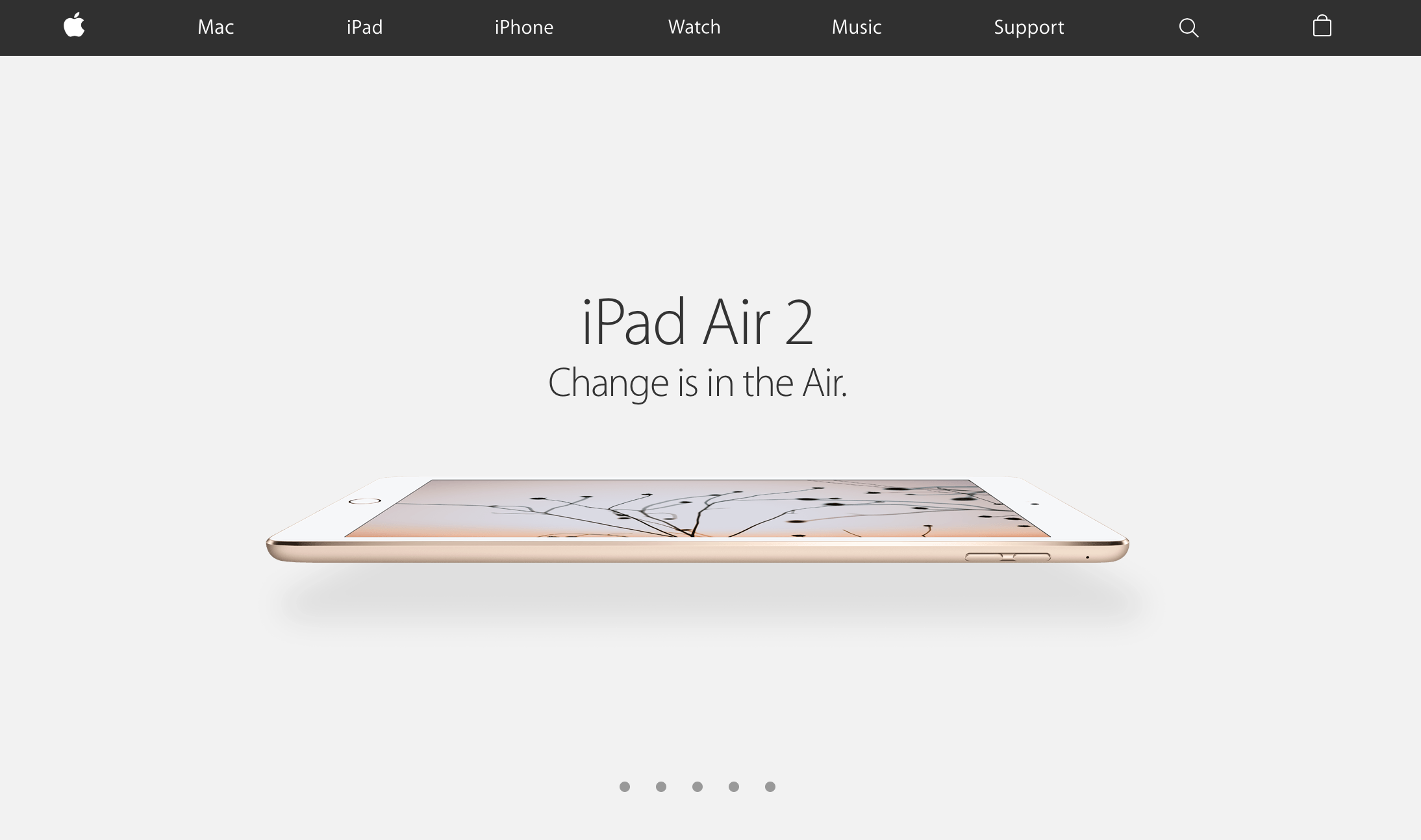 Ảnh trang chủ mới của Apple.