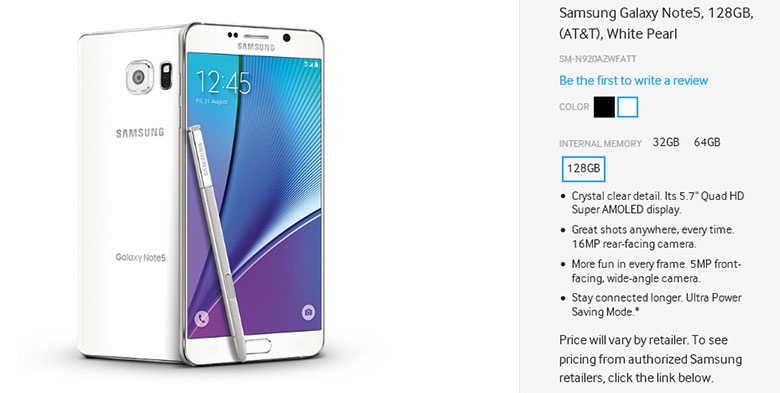 Galaxy Note 5 va Galaxy S6 Edge+ khong co ban 128 GB hinh anh