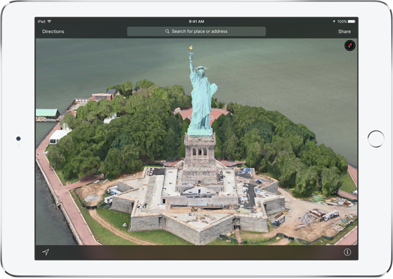 “Thăm quan” thành phố dưới dạng 3D. Ảnh: Apple.