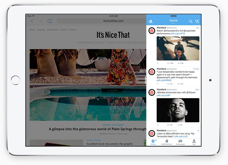 Tính năng Slide Over trên iOS 9. Ảnh: Apple.