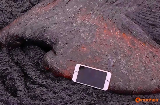 iPhone 6S bung chay khi dat vao dung nham nui lua hinh anh
