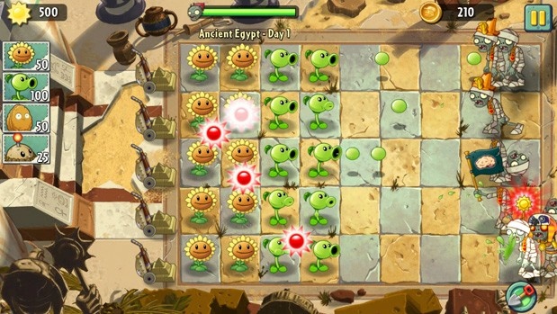 Plants vs. Zombies 2, nối tiếp sự thành công của phiên bản trên PC và bản game trên iOS, PopCap tiếp tục tung ra phần hai của câu chuyện Hoa quả nổi giận với nhiều thay đổi độc đáo. Plants vs. Zombies 2 từng là tựa game độc quyền trên iOS, hiện tại trò chơi được có thể tải về miễn phí trên nhiều nền tảng.