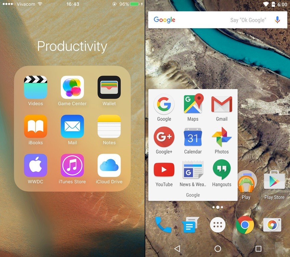 Thư mục của iOS cũng như Android cũng không có thay đổi so với trước đây.