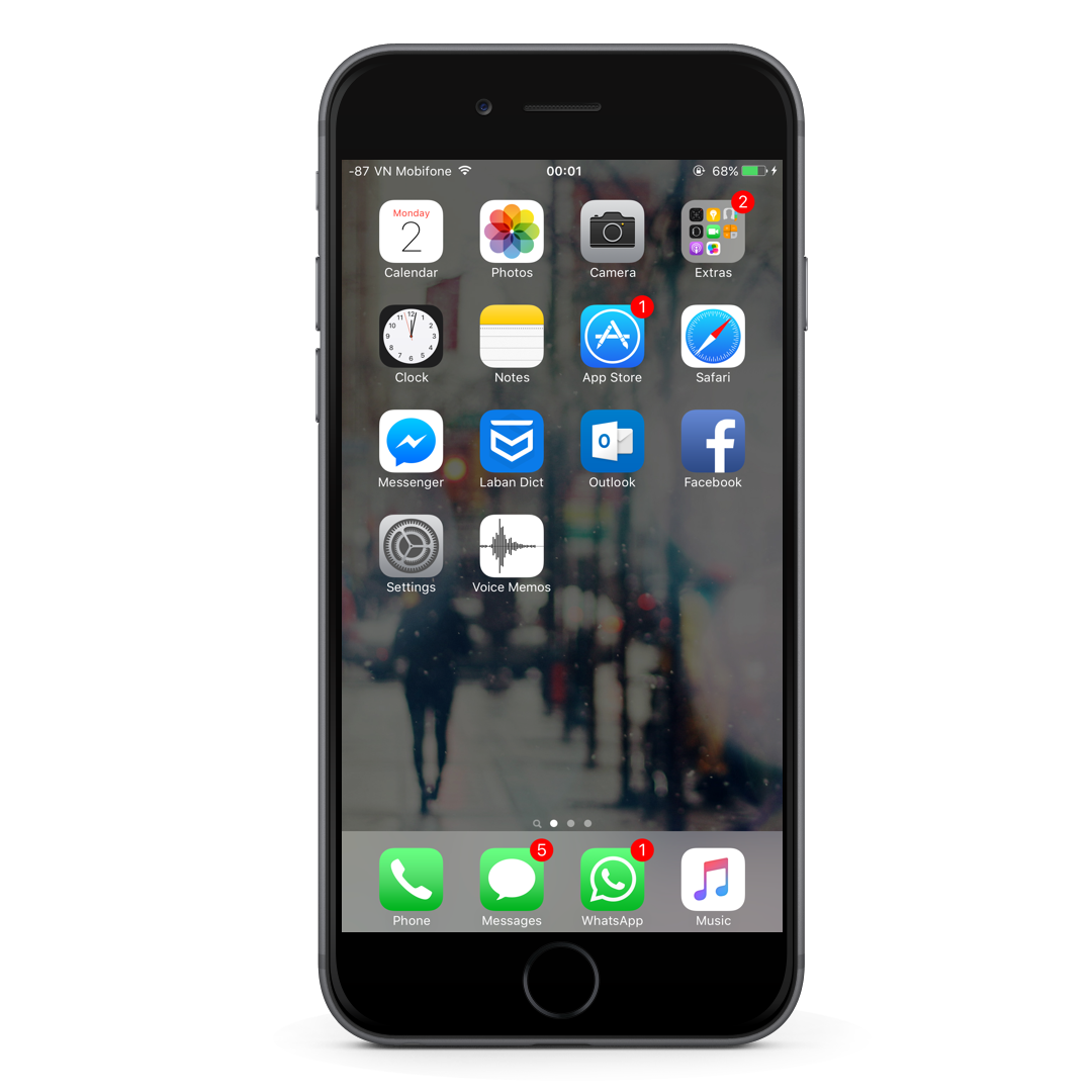 Bạn sẽ thấy cột sóng của iPhone được thay bằng dòng số, nếu không cần thiết chỉ cần chạm vào dòng số là cột sóng di động sẽ quay trở lại.