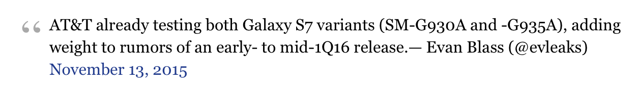 Dòng trạng thái của evleaks về việc thử nghiệm S7. Ảnh: forbes.