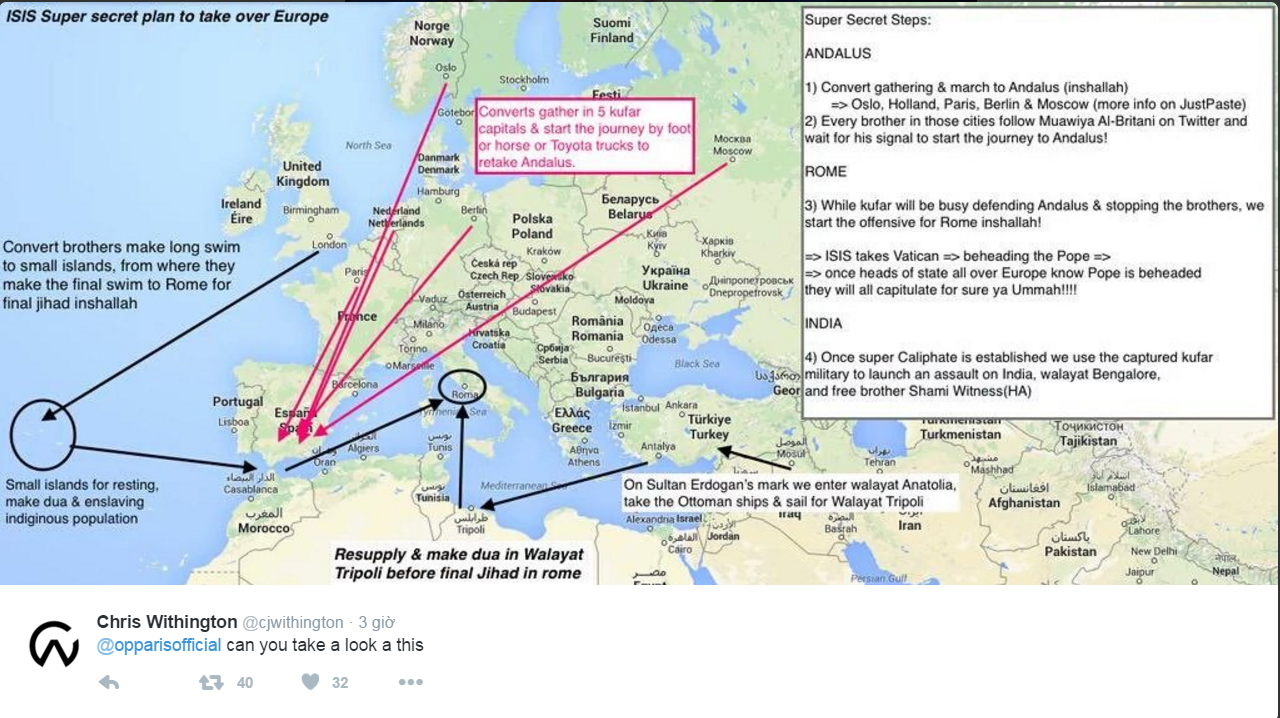 Hình ảnh được cho là kế hoạch tấn công London của IS