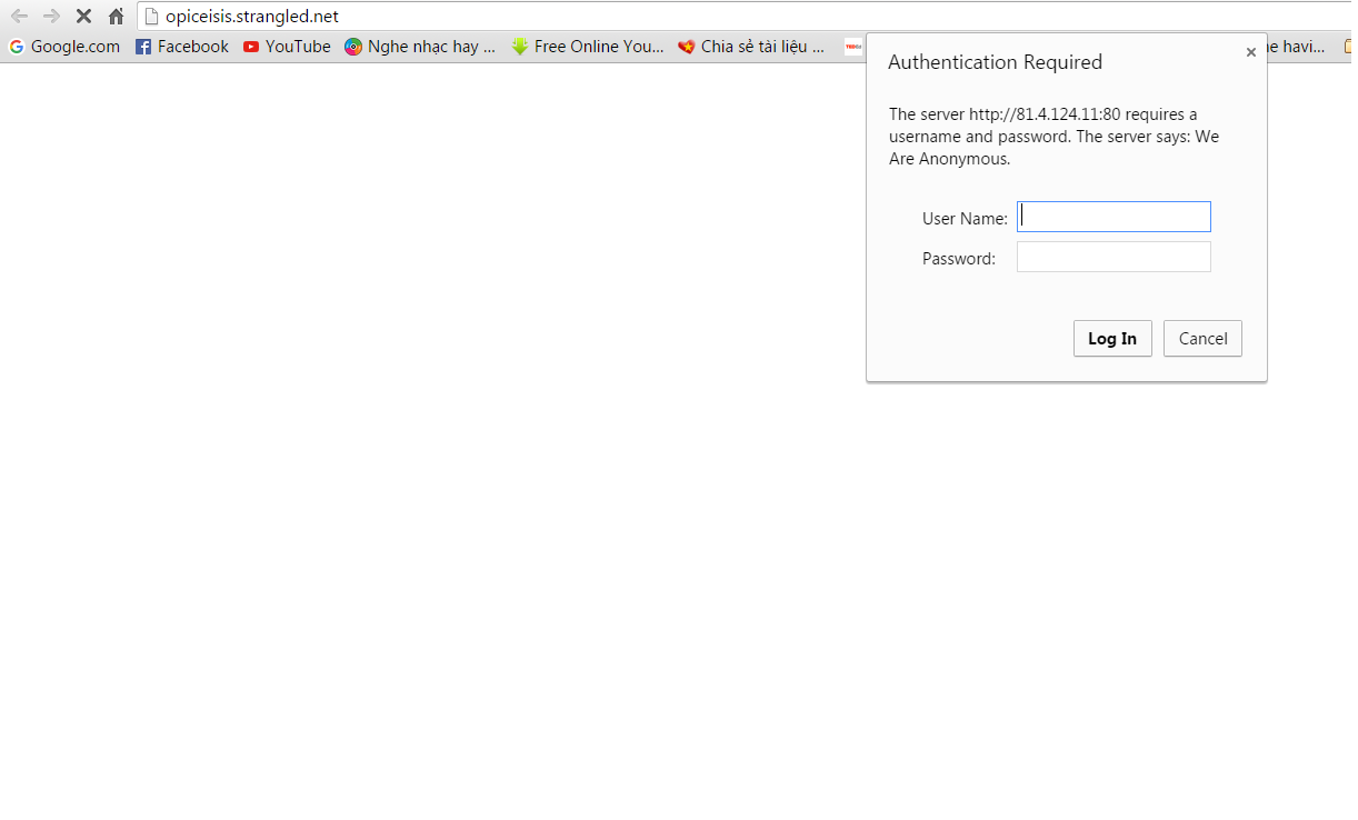 Trang web chính thức của chiến dịch tấn công IS đã được tạm khóa
