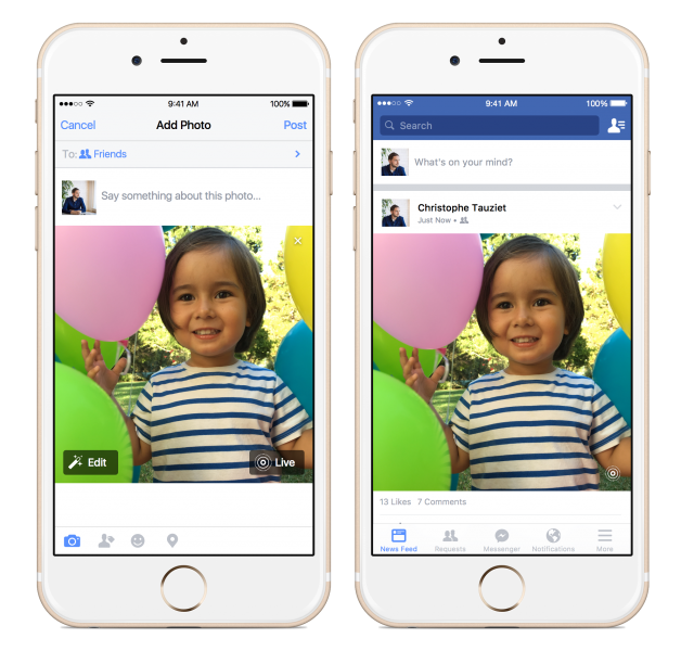 Facebook ho tro tinh nang Live Photo tren iPhone 6S hinh anh