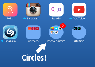 Bien thu muc tren iPhone thanh hinh tron khong can jailbreak hinh anh