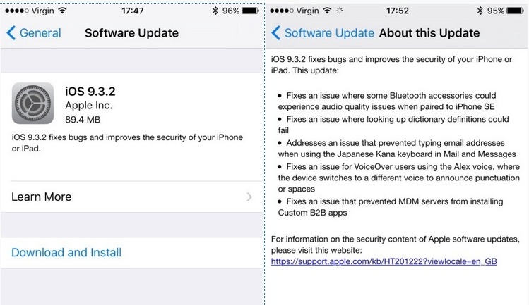 Apple phát hành iOS 9.3.2 ảnh 1 Apple phat hanh iOS 9.3.2 anh 1