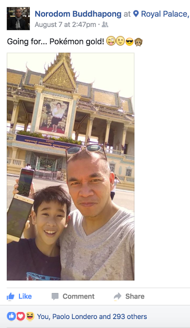 hoàng tử Campuchia chơi Pokemon Go ảnh 2 hoang tu Campuchia choi Pokemon Go anh 2