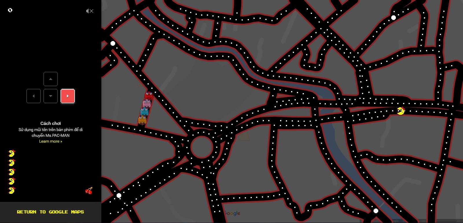 Choi Pac-Man tren Google Maps anh 1