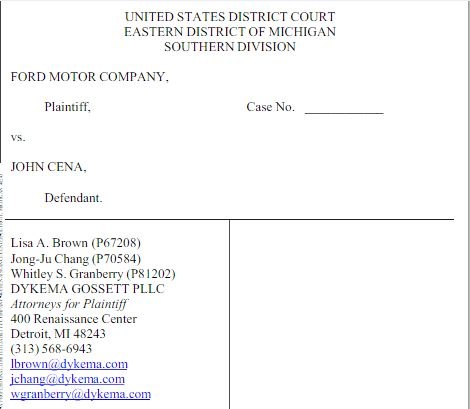 John Cena bi Ford kien vi ban Ford GT anh 2