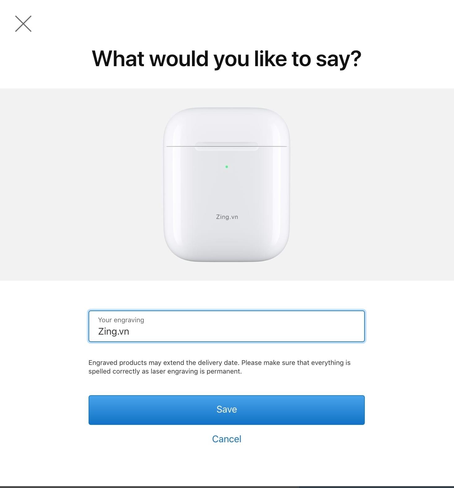 Apple khắc tên lên Airpods miễn phí ảnh 2 Apple khac ten len Airpods mien phi anh 2