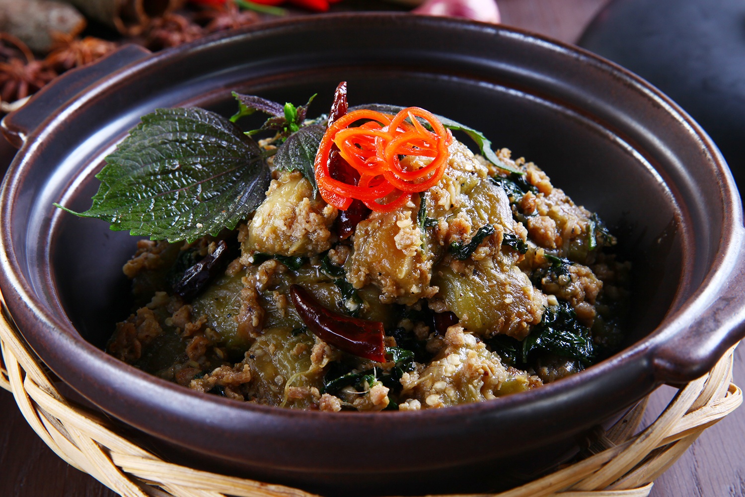 Giai ngan voi mon ca tim kho thit bam hinh anh