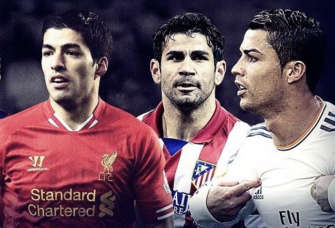 Ronaldo that the trong cuoc dua Chiec giay vang voi Suarez hinh anh