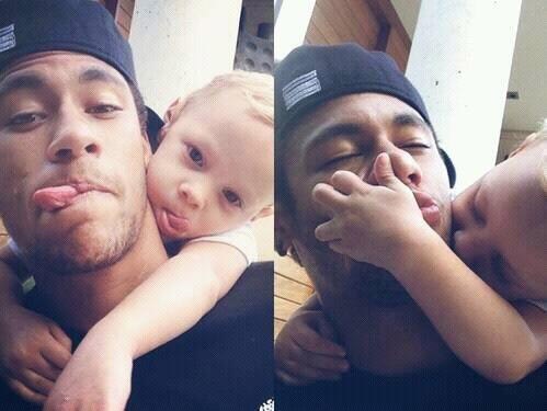 Neymar khoe anh hanh phuc ben con trai hinh anh
