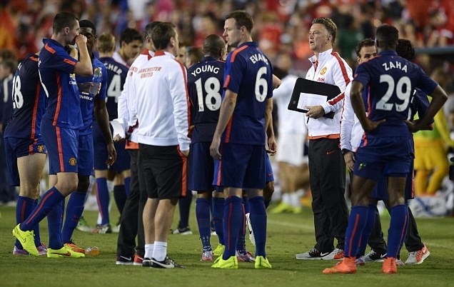HLV Van Gaal giam sat chat cau thu M.U tap luyen hinh anh