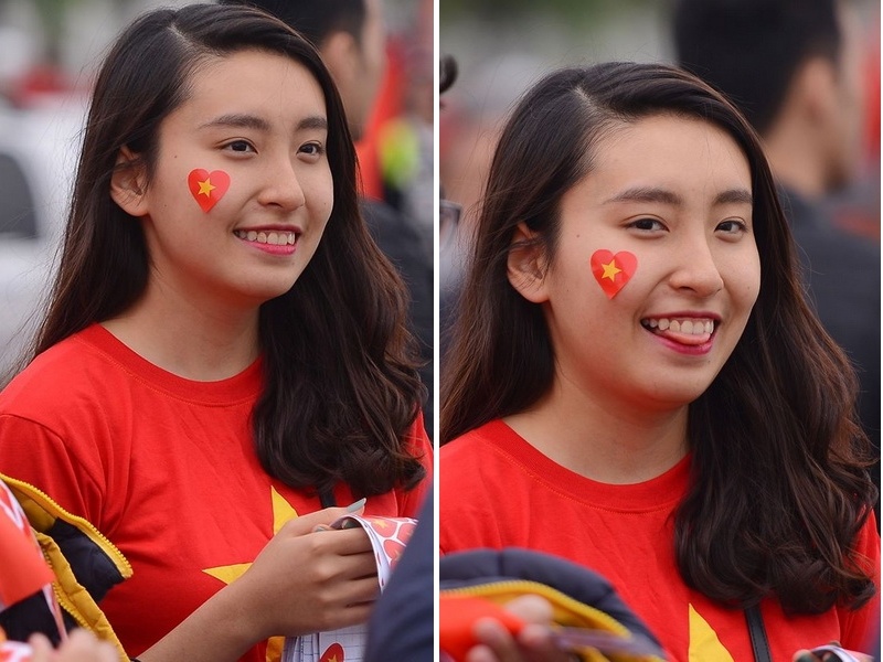 Vẻ nhí nhảnh của 1 fan nữ tranh thủ kinh doanh 