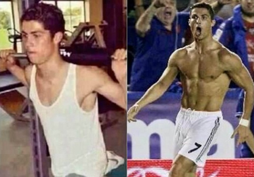 Hinh anh co bap cua Ronaldo bien dang khi o M.U den Real hinh anh