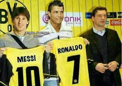 Anh vui Ronaldo va Messi dau quan cho Dortmund hinh anh