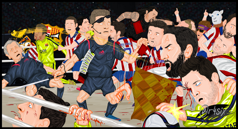 Anh vui sao Atletico nem giay vao trong tai hinh anh