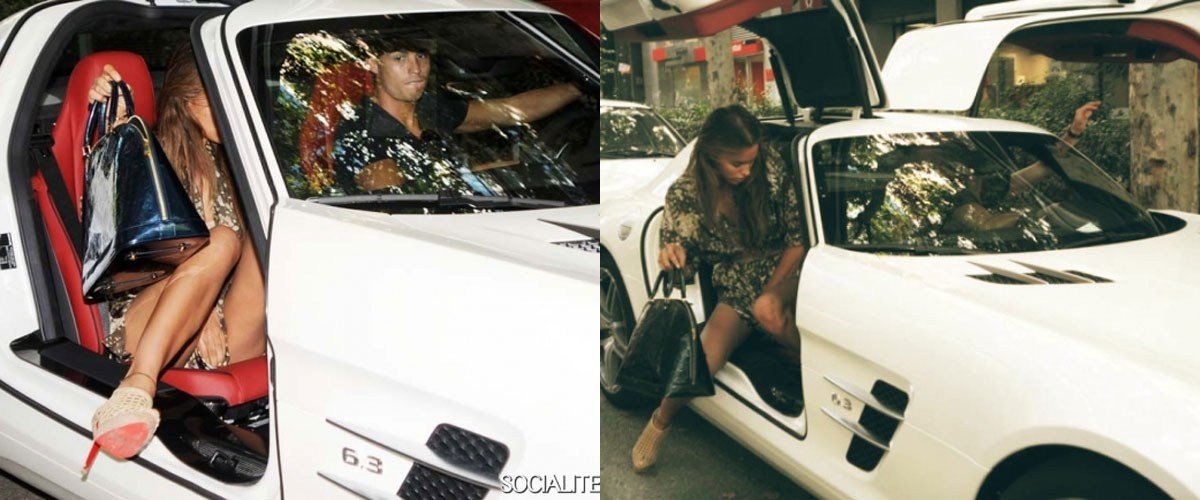 Ronaldo lái chiếc Mercedes sls 