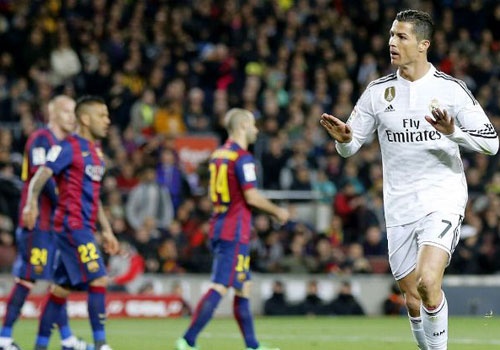 Ronaldo co the bi phat khi an mung ban thang vao luoi Barca hinh anh