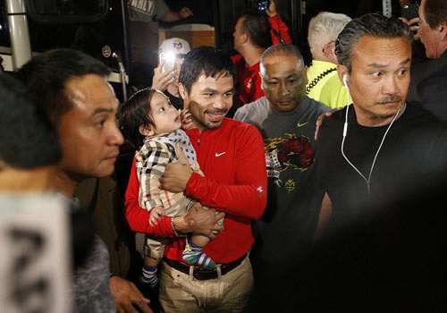 Pacquiao den Las Vegas, san sang dai chien voi Mayweather hinh anh