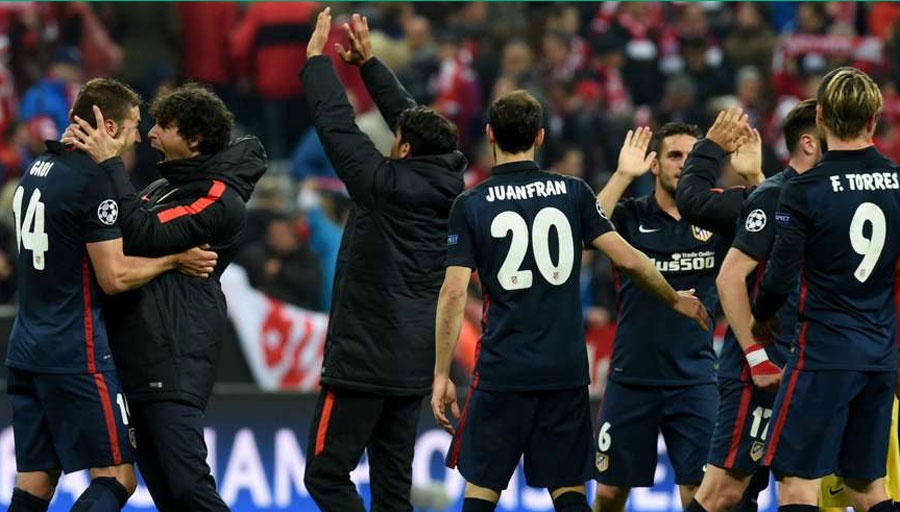 Atletico Madrid ăn mừng chiến thắng trước Bayern ảnh 7 Atletico Madrid an mung chien thang truoc Bayern anh 7
