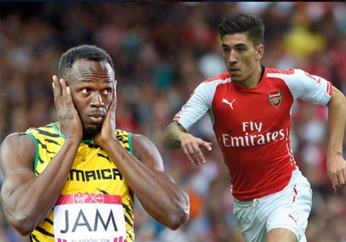 Bellerin thach dau nguoi nhanh nhat the gioi Usain Bolt hinh anh