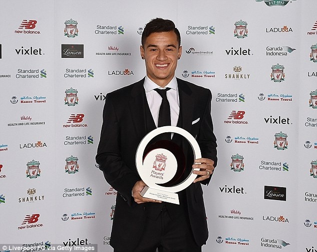 Coutinho giành giải cầu thủ hay nhất Liverpool ảnh 1 Coutinho gianh giai cau thu hay nhat Liverpool anh 1