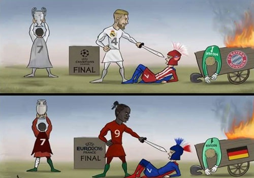 Biem hoa Ronaldo nang cup 2 lan truoc mat Griezmann hinh anh