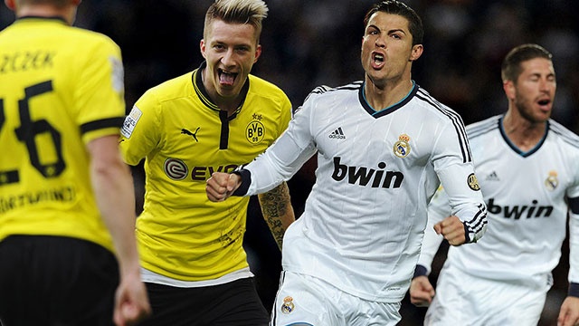 Real dung do Dortmund, Barca cung bang Man City hinh anh