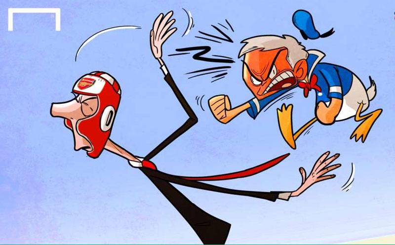 Hi hoa Mourinho dam vo mat Arsene Wenger anh 1