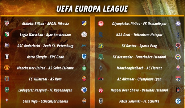 Bốc thăm vòng 1/16 Europa League ảnh 1 Boc tham vong 1/16 Europa League anh 1