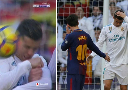 Messi hanh dong dep khi sut trung mat Ronaldo hinh anh