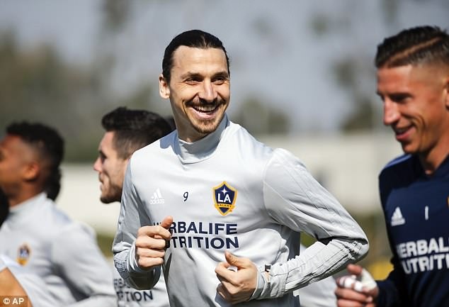 Ibrahimovic cười tươi khi tập cùng LA Galaxy ảnh 1 Ibrahimovic cuoi tuoi khi tap cung LA Galaxy anh 1