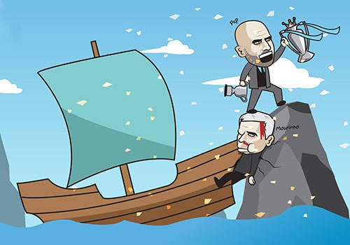 Hi hoa Mourinho do mau cung khong the can Guardiola nang cup hinh anh