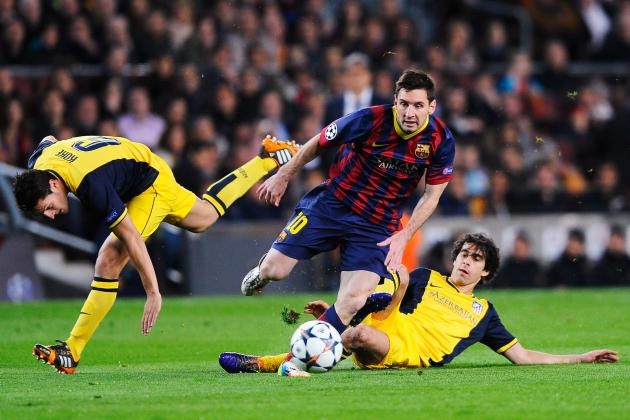 Messi không ghi bàn trong cuộc đại chiến với Atletico. Tuy nhiên, siêu sao người Argentina vẫn được đánh giá rất cao nhờ những pha đi bóng kỹ thuật và tốc độ làm rối loạn hàng thủ đối phương. So với các trung phong của 7 đội bóng còn lại, chẳng ai làm tốt bằng M10.